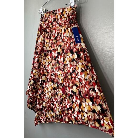 Apt 9 Size Medium Dark Floral Artsy Asymmetrical Knit Skirt Earthy Whimsigoth - Picture 3 of 10